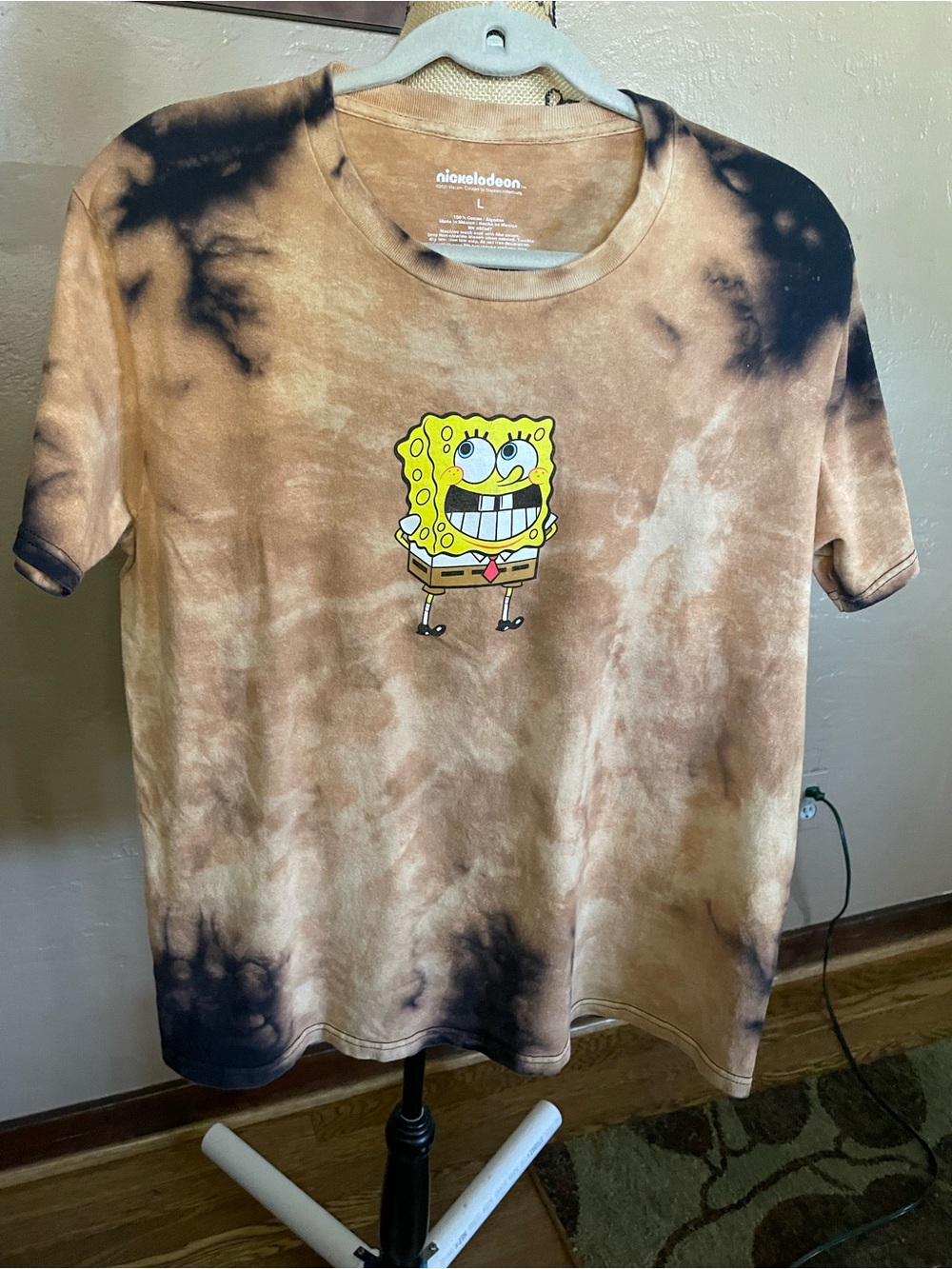 Nickelodeon SpongeBob Brown and Black Tie-Dye Tee